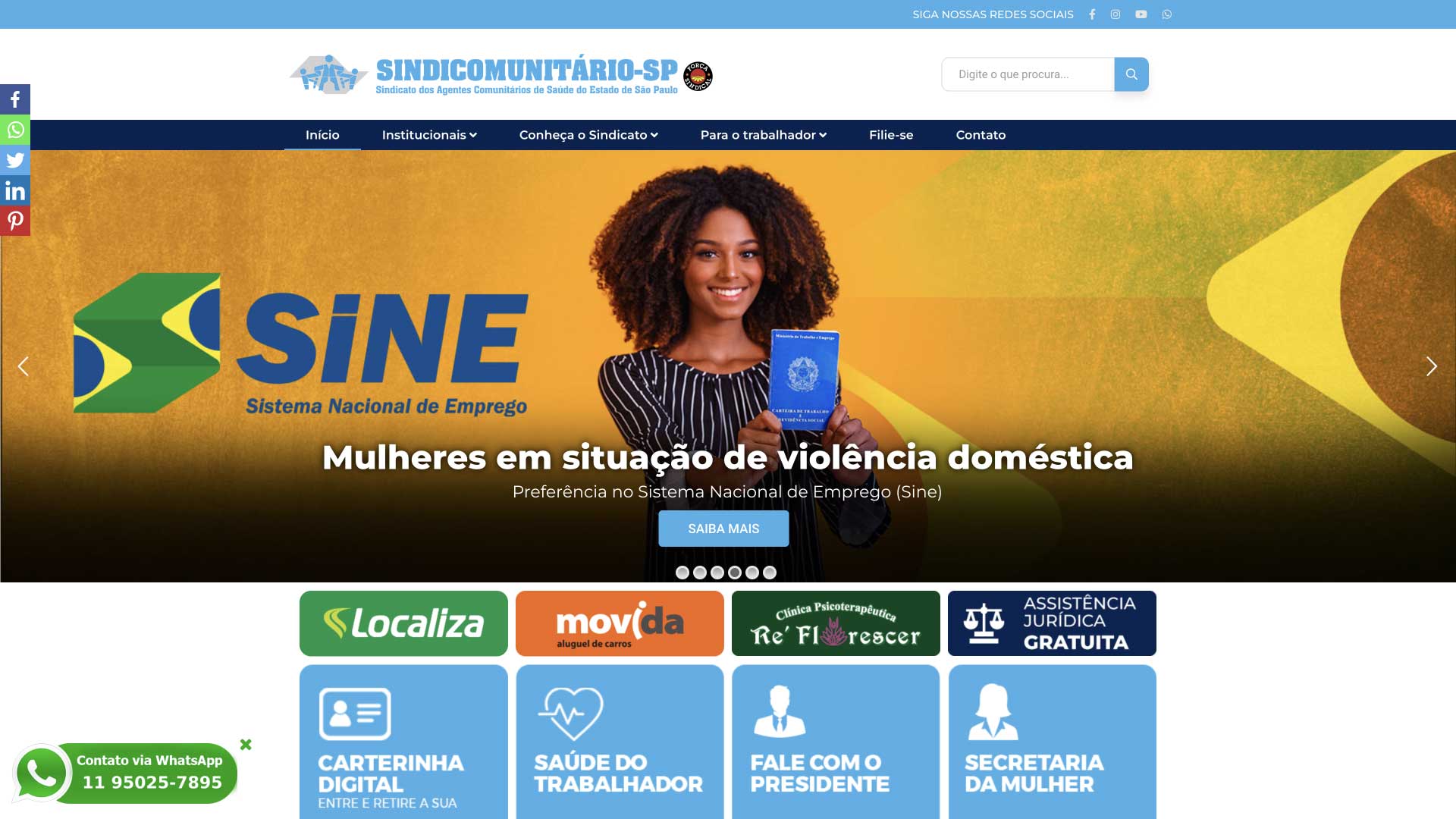 Site do Sindicato Sindimomunitário Sindicato